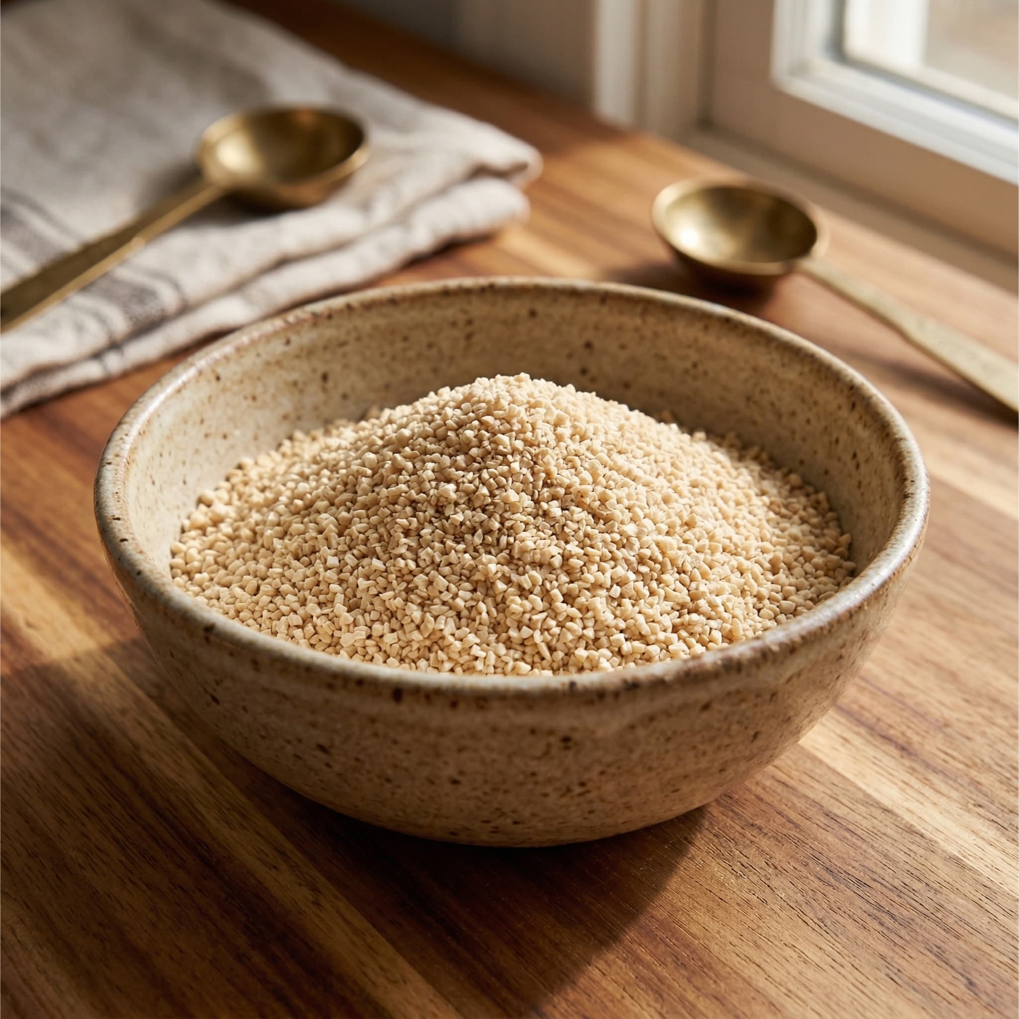 Czosnek granulowany w miseczce